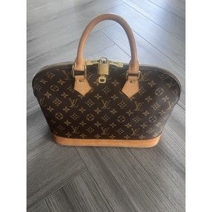 Louis Vuitton Monogram Alma PM Vintage Coated Canvas Top Handle Bag Lock & Strap